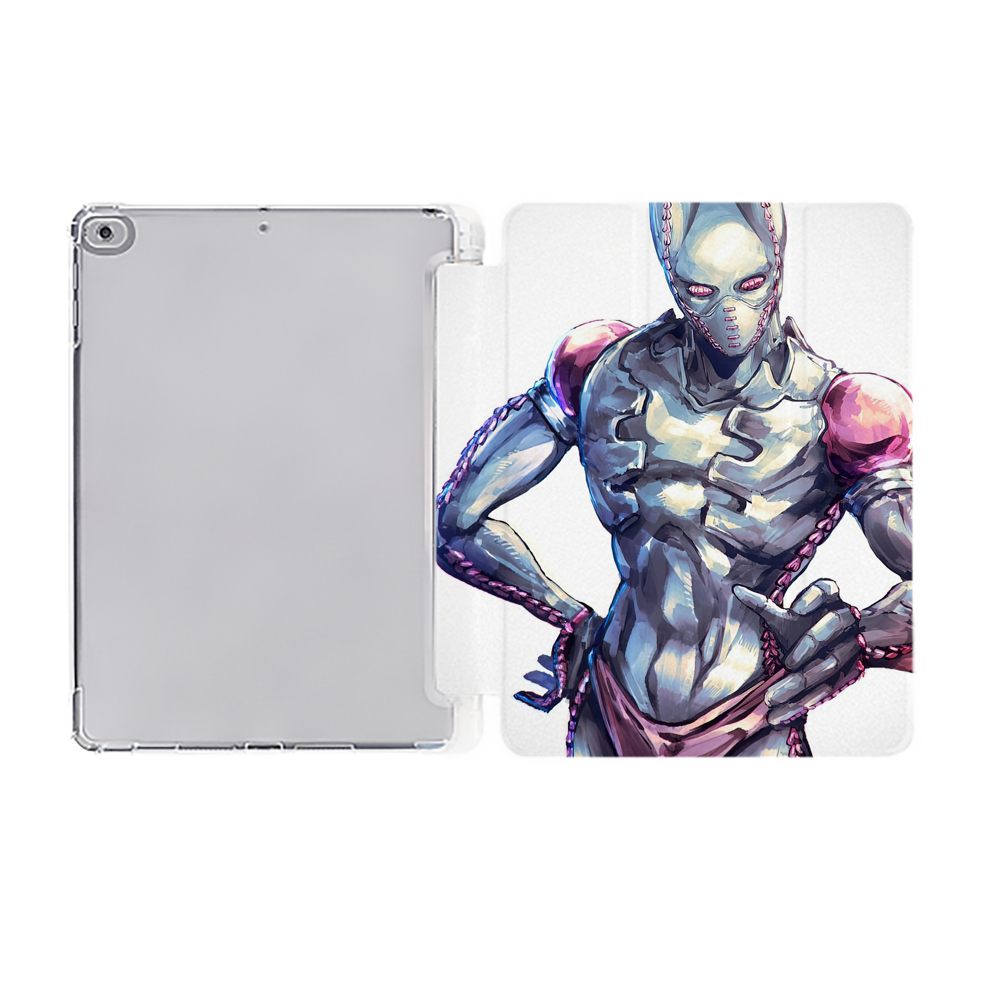（画像用） ジョジョの奇妙な冒険 JoJo's Bizarre Adventure IPad ケース ペン収納付き 三つ折りスタンド PUレザー×シリコン 対応機種9.5/10.5/10.9インチ